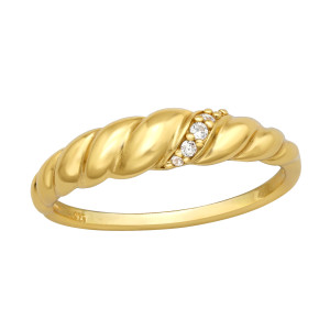 Inel argint placat cu aur galben cu pietre twisted DiAmanti DIA44597 (Argint 925‰ 1,6 g.)